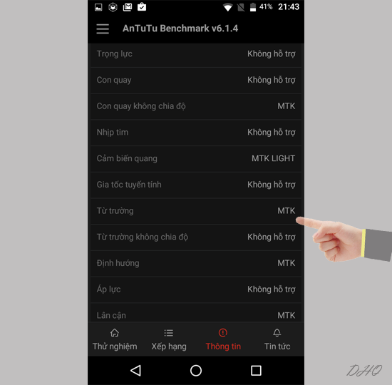 Th&ocirc;ng tin cảm biến